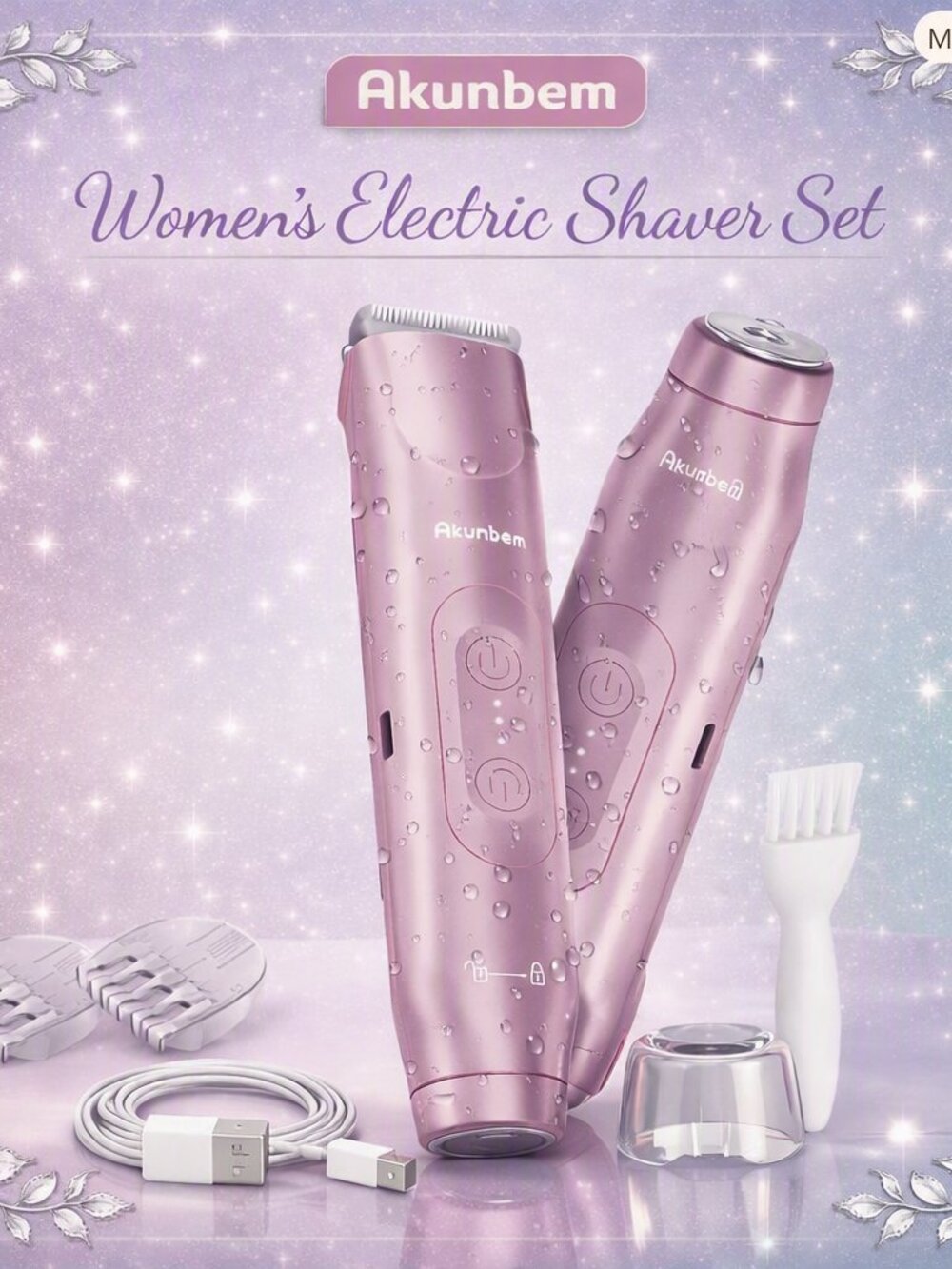 Akunbem Women’s Electric Shaver Set-Pink